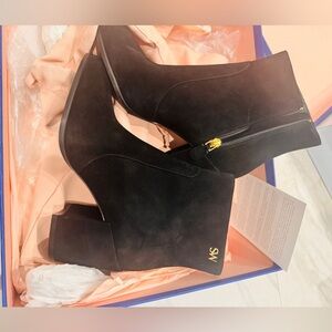 Stuart Weitzman Black Suede Ankle Booties